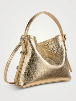 Nano Voyou Metallic Leather Shoulder Bag