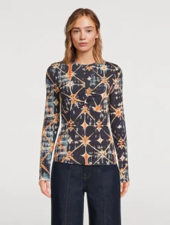 Neri Long-Sleeve T-Shirt In Shibori Print