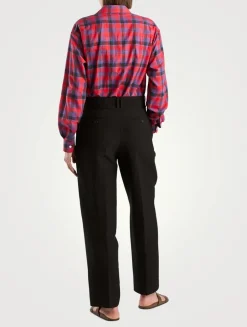 Nesson Cotton Voile Shirt In Plaid Print