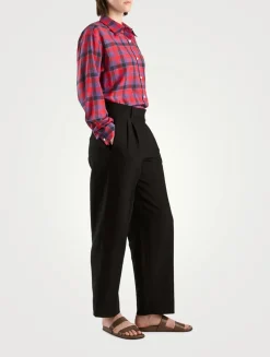 Nesson Cotton Voile Shirt In Plaid Print