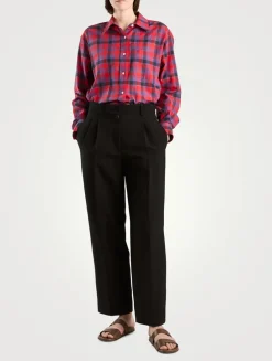 Nesson Cotton Voile Shirt In Plaid Print