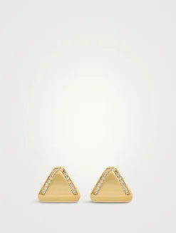 Night Swim Pavé Shield Stud Earrings