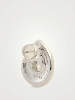 Night Swim Wave Bezel Twist Stud Earrings