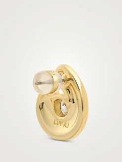 Night Swim Wave Bezel Twist Stud Earrings