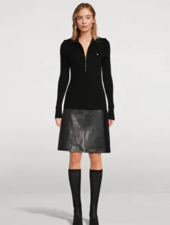 Norah Rib-Knit Half-Zip Sweater