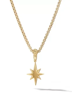 North Star Amulet In 18k Yellow Gold With Pavé Diamonds