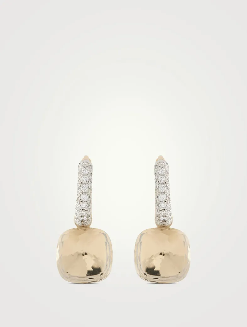 Nudo Earrings With White Topaz And Diamonds