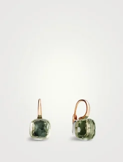 Nudo 18K Rose And White Gold Drop Earrings With Prasiolite