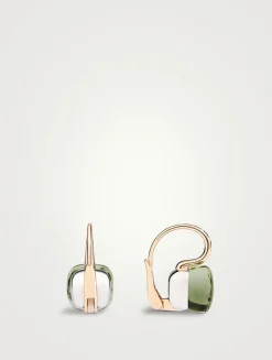 Nudo 18K Rose And White Gold Drop Earrings With Prasiolite