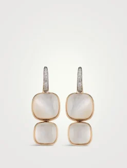 Nudo 18K Rose Gold Earrings With White Topaz, Mother-Of-Pearl, And Diamonds