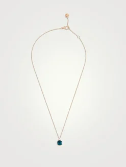 Nudo Mini 18K Rose Gold And White Gold Pendant Necklace With London Blue Topaz And Diamonds