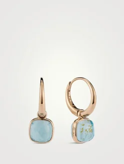 Nudo Mini 18K Rose Gold Earrings With Sky Blue Topaz