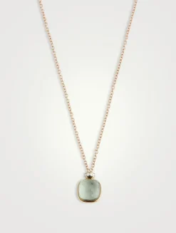 Nudo Pendant Necklace With Prasiolite And Diamonds