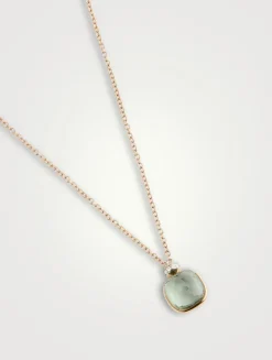 Nudo Pendant Necklace With Prasiolite And Diamonds