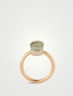 Nudo Petit 18K Rose And White Gold Ring With Prasiolite