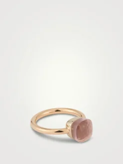 Nudo Petit 18K Rose And White Gold Ring With Rose Quartz