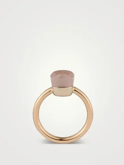 Nudo Petit 18K Rose And White Gold Ring With Rose Quartz