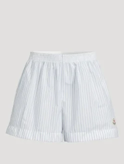 Nylon Shorts In Striped Print