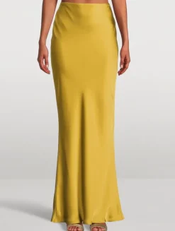 Obie Bias Satin Slip Skirt