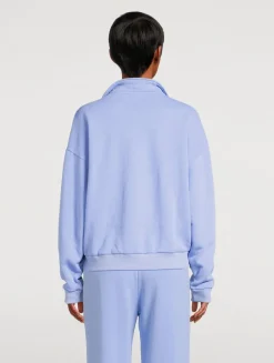 Ocean Blue Collared Sport Sweatshirt