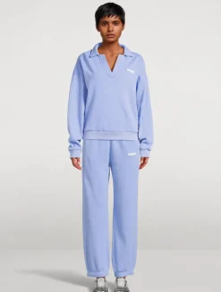 Ocean Blue Collared Sport Sweatshirt