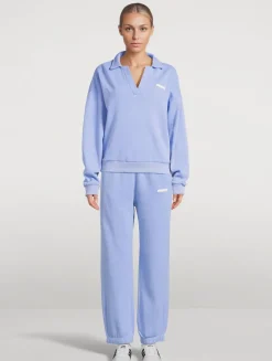 Ocean Blue Cuffed Sport Sweatpants