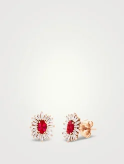 One Of A Kind 18K Rose Gold Ruby Stud Earrings