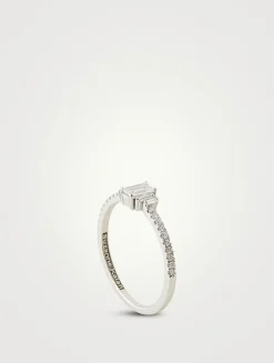 One-Of-A-Kind 18K White Gold Diamond Ring