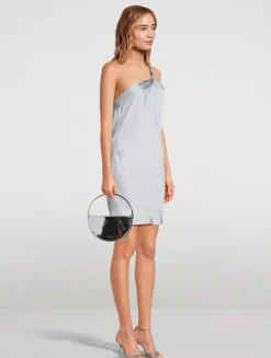 One-Shoulder Bias-Cut Mini Dress