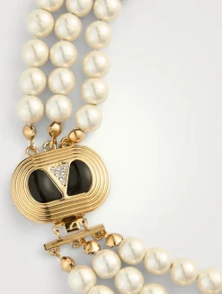 Ovalette Crystal Pearl Necklace