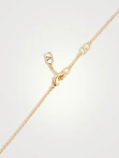 Ovalette Crystal VLogo Necklace