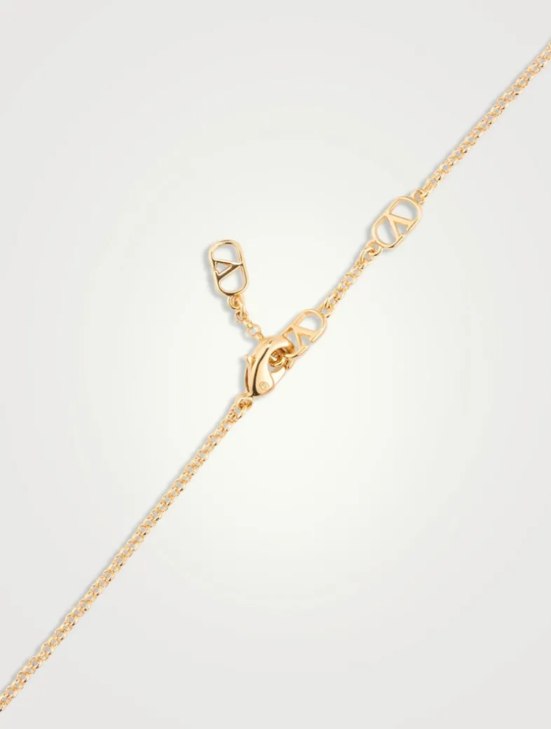 Ovalette Crystal VLogo Necklace