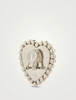 Ovalette Heart Earrings With Crystals