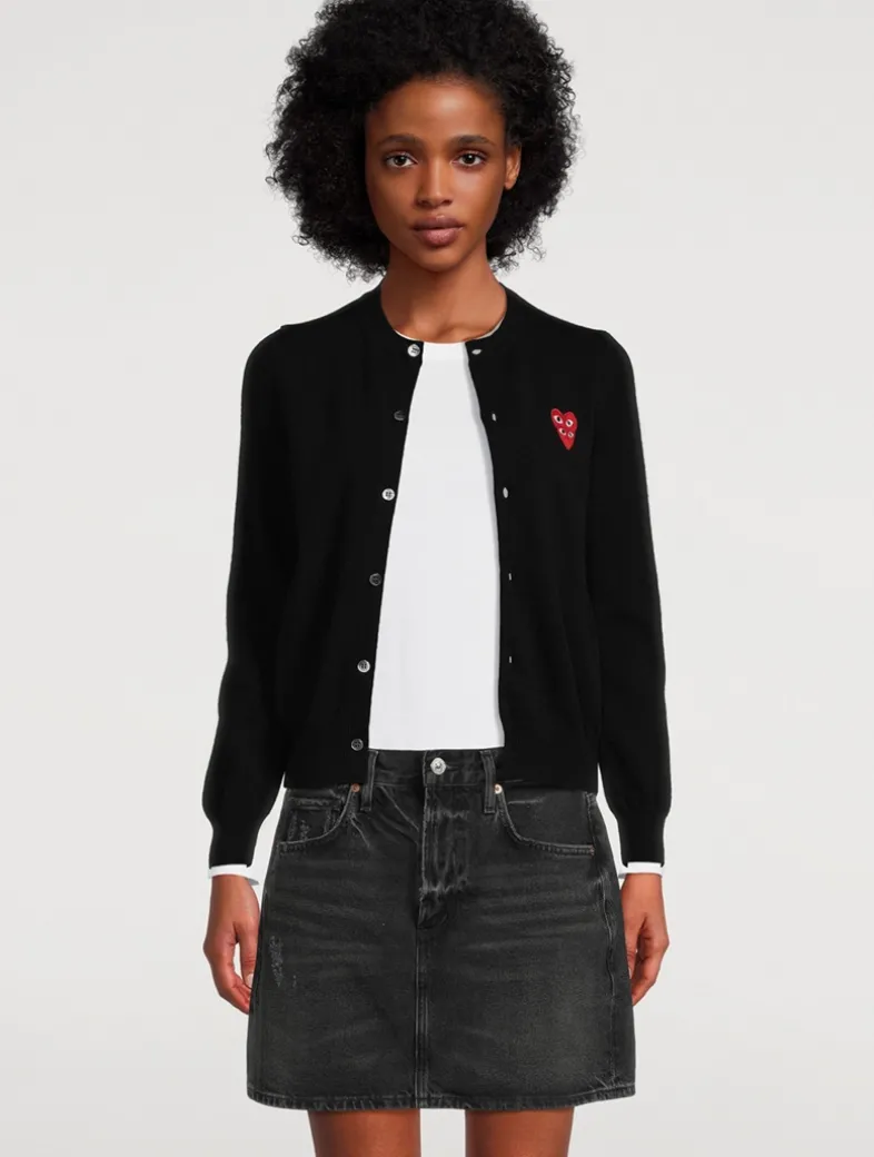 Overlapping Hearts Wool Cardigan