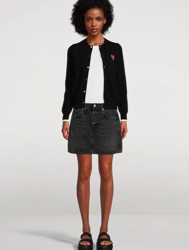 Overlapping Hearts Wool Cardigan