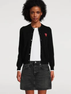 Overlapping Hearts Wool Cardigan