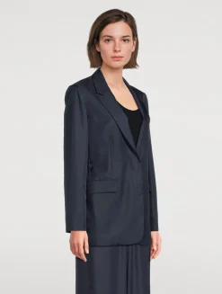 Oversized Cinch Waist Silk Jacket