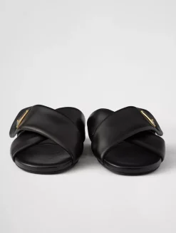 Padded Nappa Leather Slides