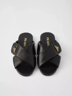 Padded Nappa Leather Slides