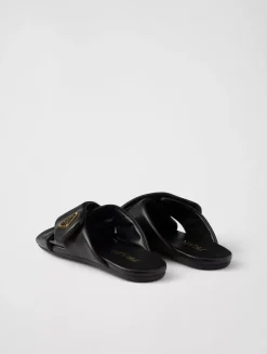 Padded Nappa Leather Slides
