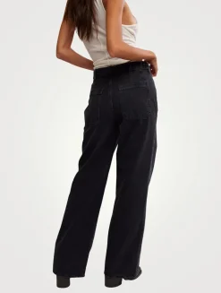 Palmer Cuffed Wide-Leg Jeans