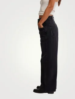 Palmer Cuffed Wide-Leg Jeans