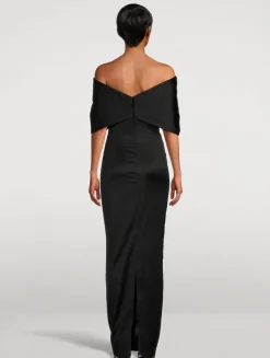 Paloma Twist-Front Satin Gown