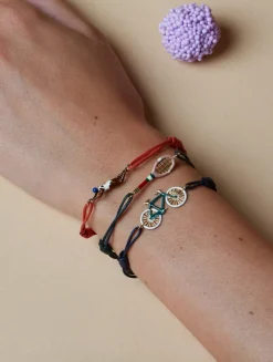 Pasiones 9K Gold Enamel Tennis Cord Bracelet