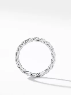 Pavé Band Ring In 18k White Gold With Diamonds