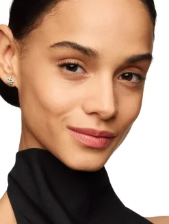 Pavé Crossover Stud Earrings In 18k Yellow Gold With Diamonds, 9mm