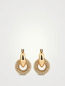 Pavé Interlock Hoop Earrings