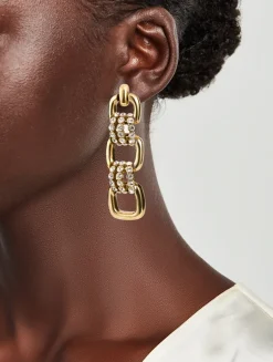 Pavé Link Drop Earrings
