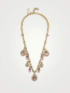 Pear And Oval Crystal Necklace