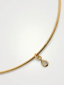 Pear Charm Snake Chain Necklace